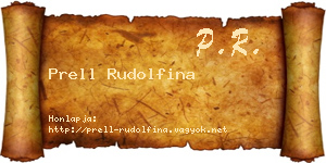 Prell Rudolfina névjegykártya